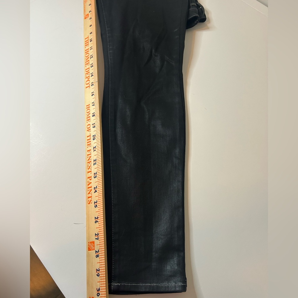 L’AGENCE women’s “Marguerite” coated black high rise skinny jeans size 32 - Picture 6 of 9